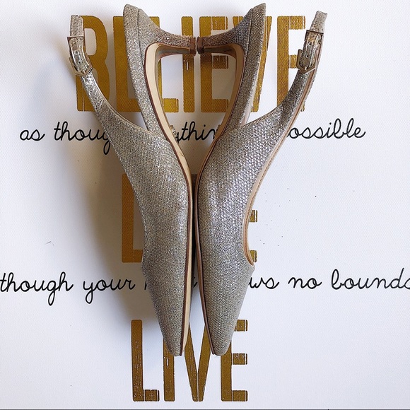 SAM EDELMAN Ludlow Glitter Mesh Slingback Pumps - Picture 3 of 5